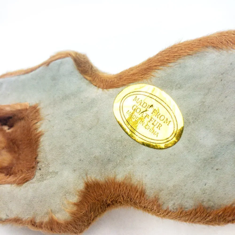 Vintage Golden Retriever Puppy Dog Figure - Real Fur